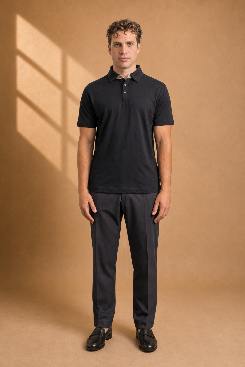 Polo 100% cotone con collo camicia