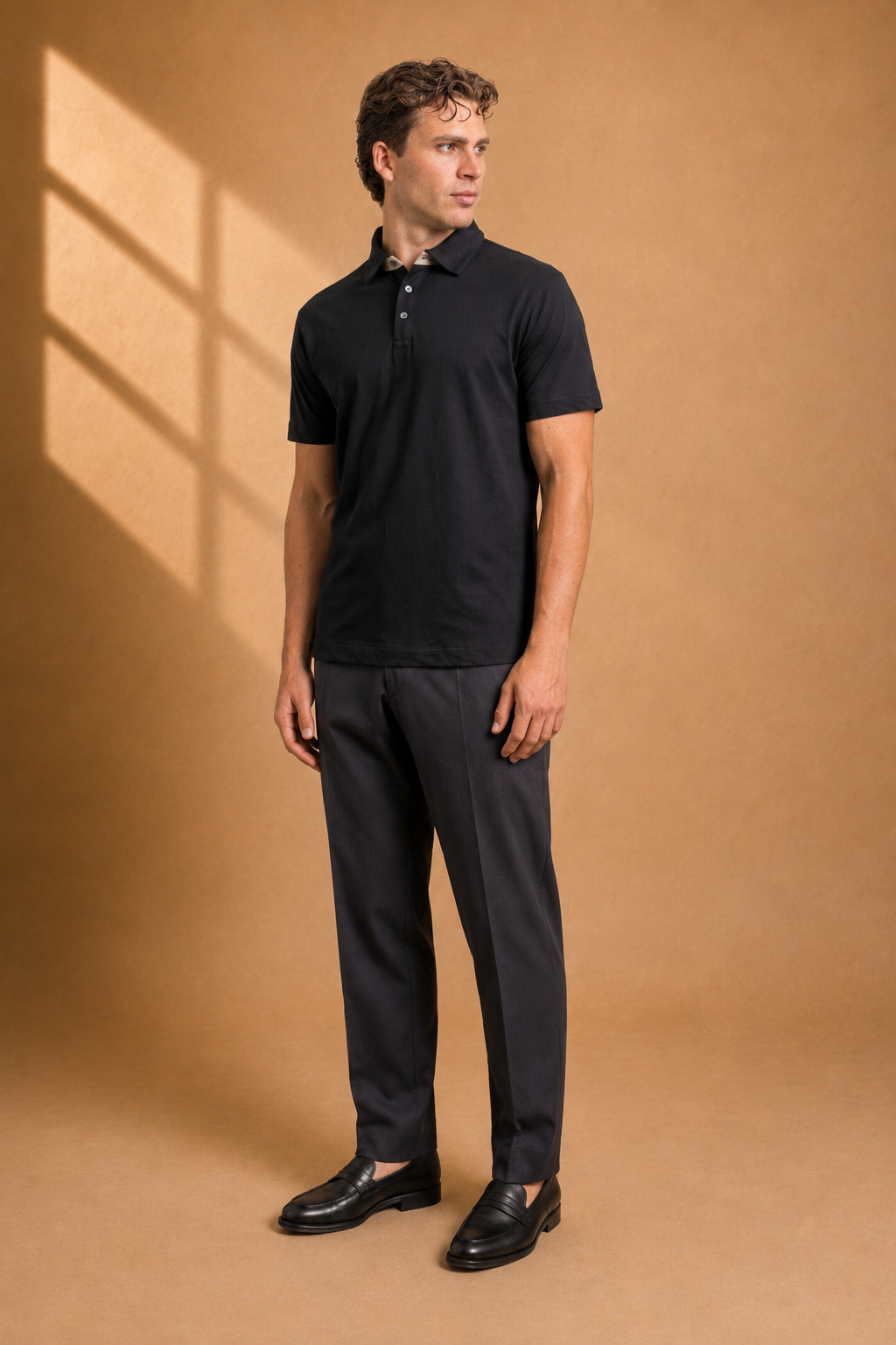 Polo 100% cotone con collo camicia