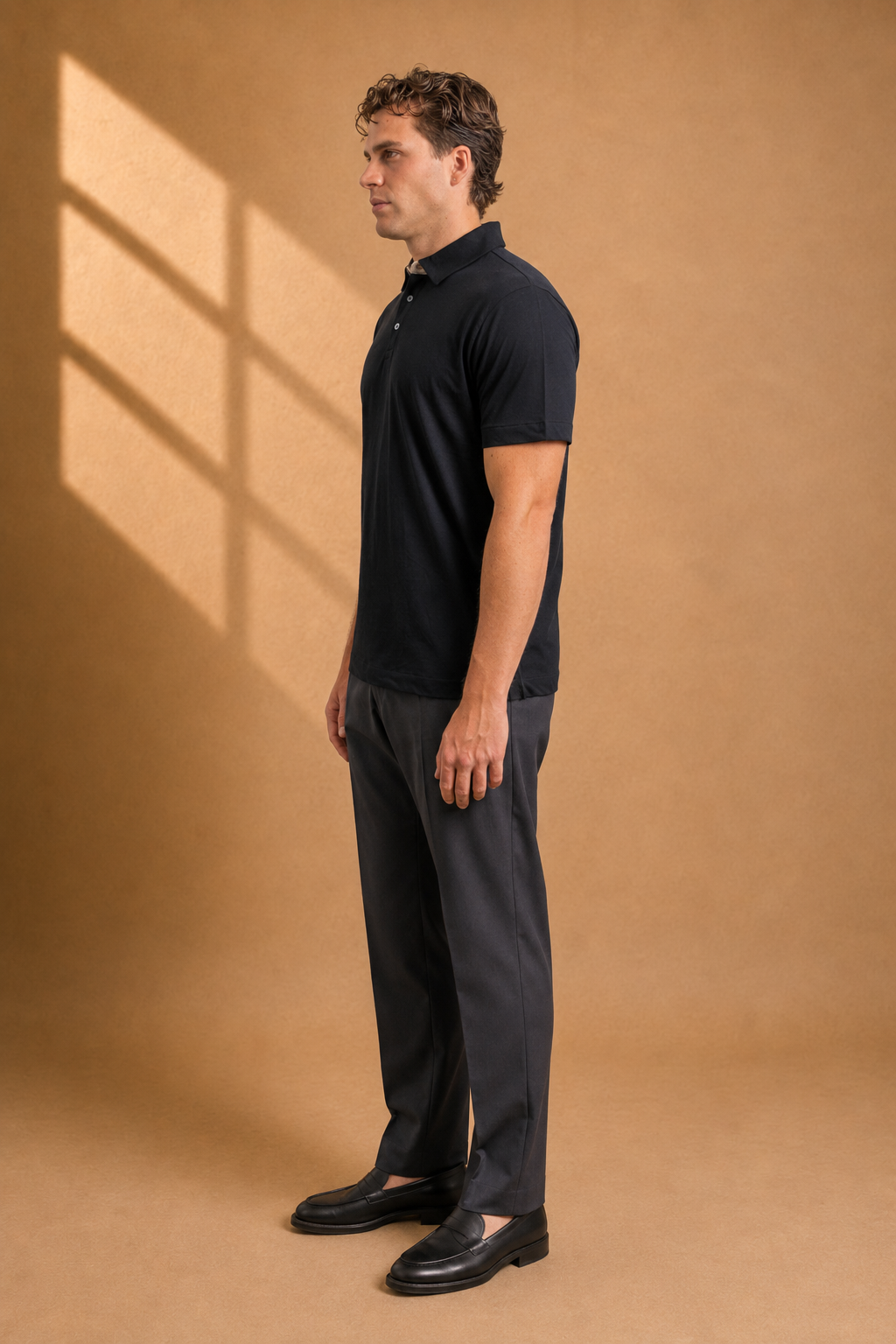 Polo 100% cotone con collo camicia