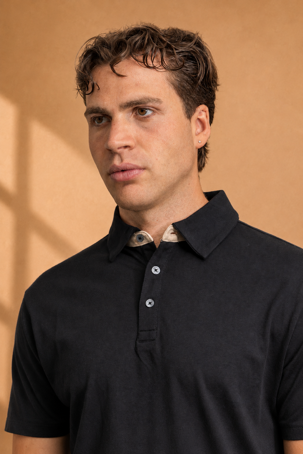 Polo 100% cotone con collo camicia