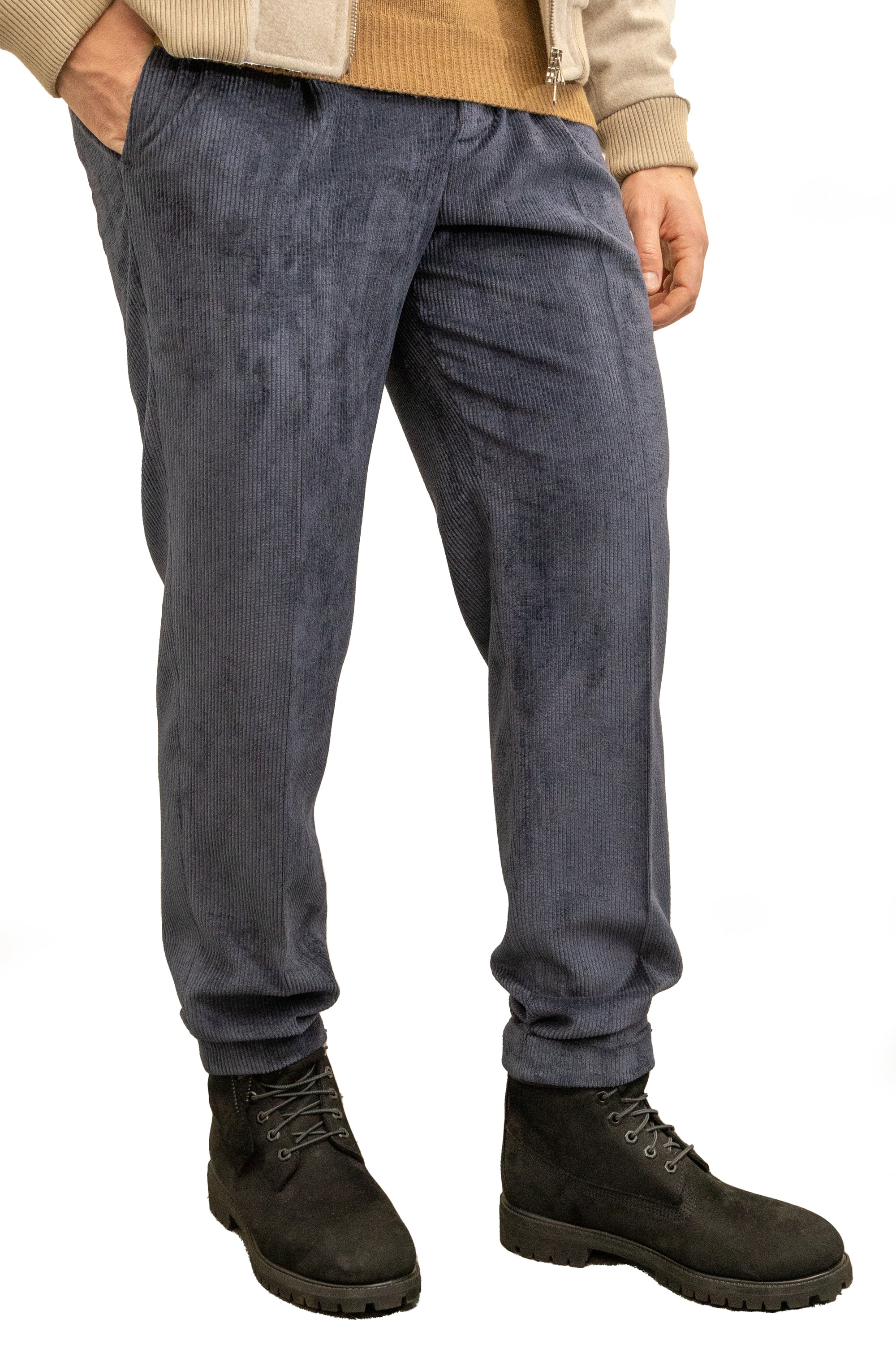 Pantalone in velluto con cintola sartoriale