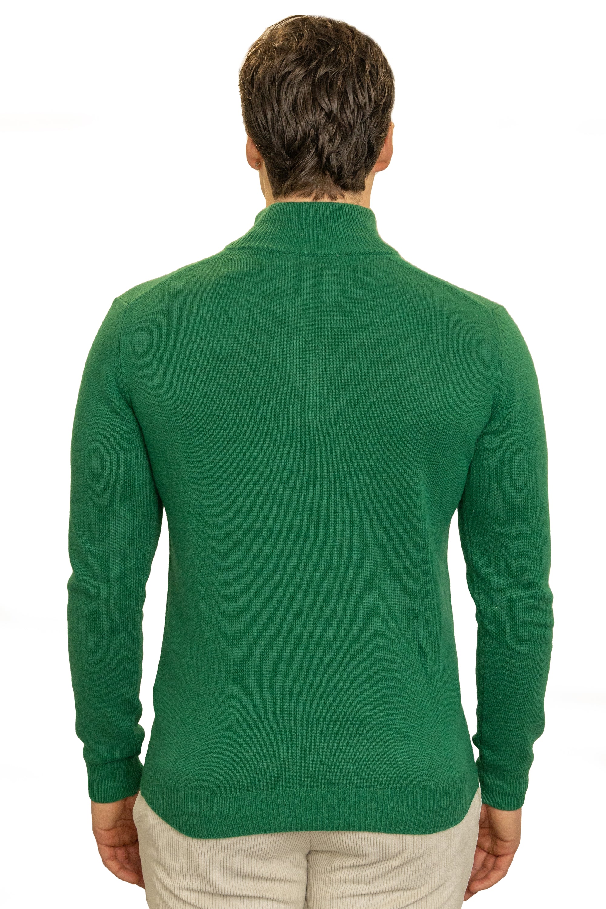 Maglione uomo mezza zip finezza 7  in lana e cashmere