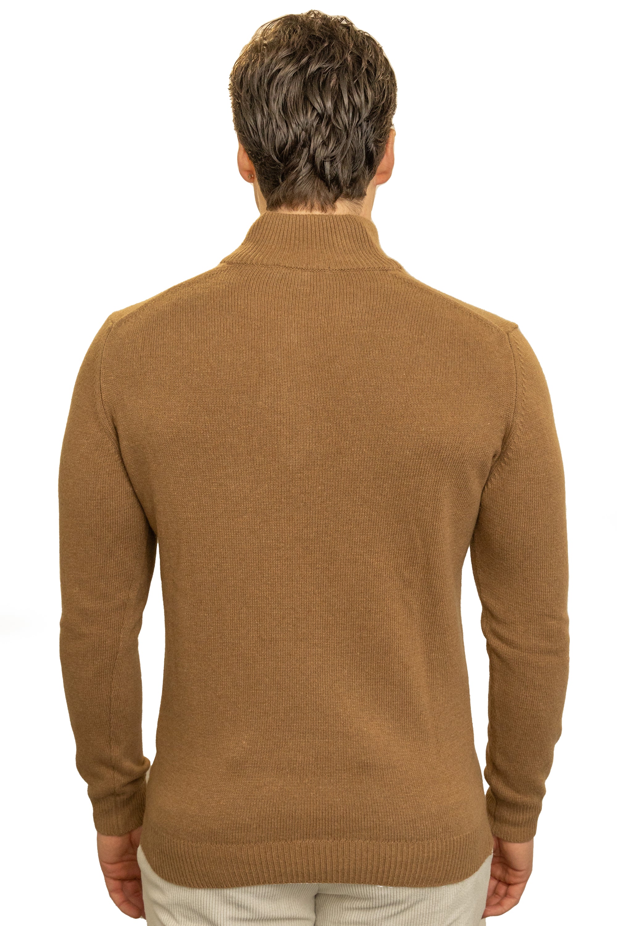 Maglione uomo mezza zip finezza 7  in lana e cashmere