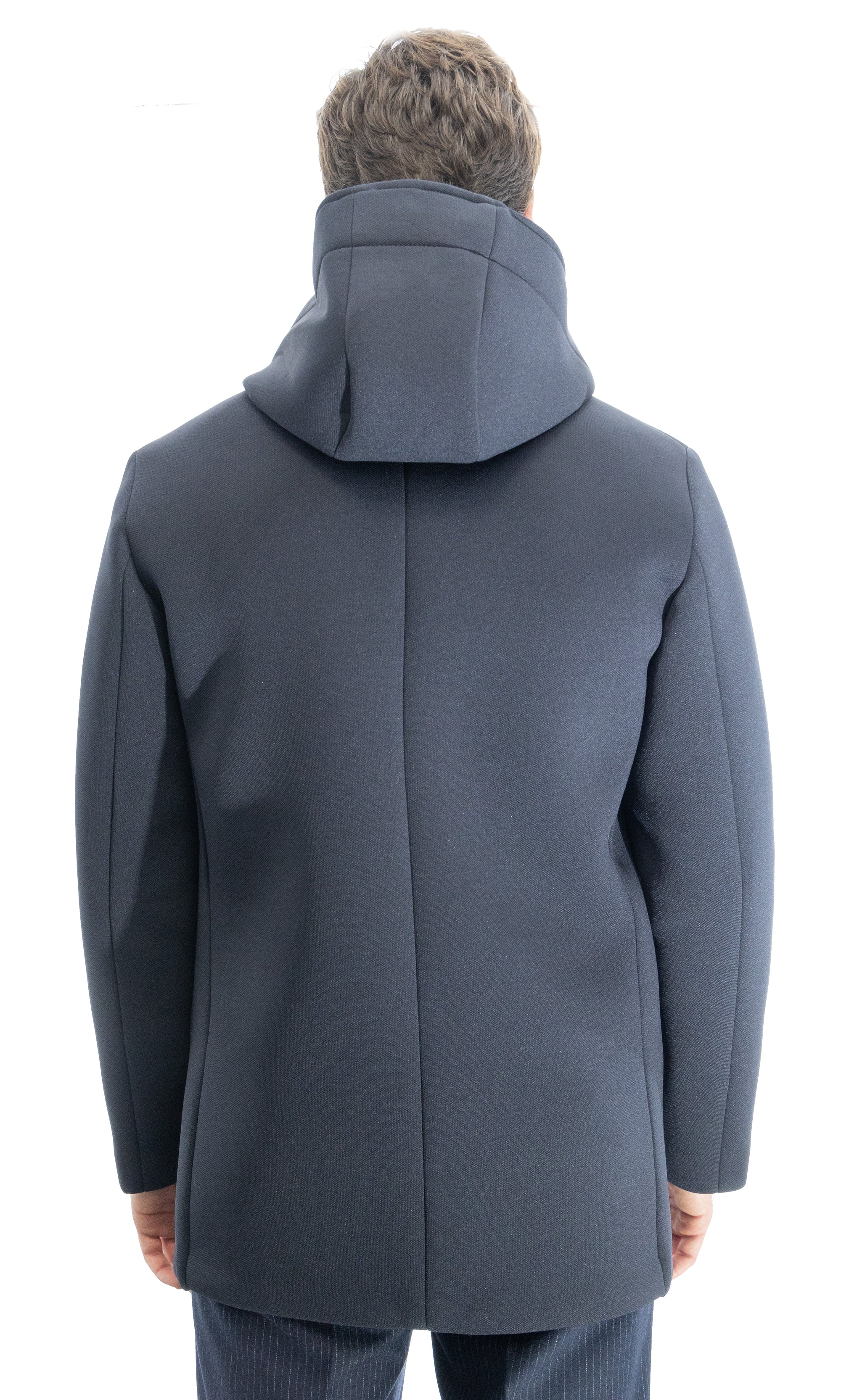 Parka in scuba termico con chiusura antivento