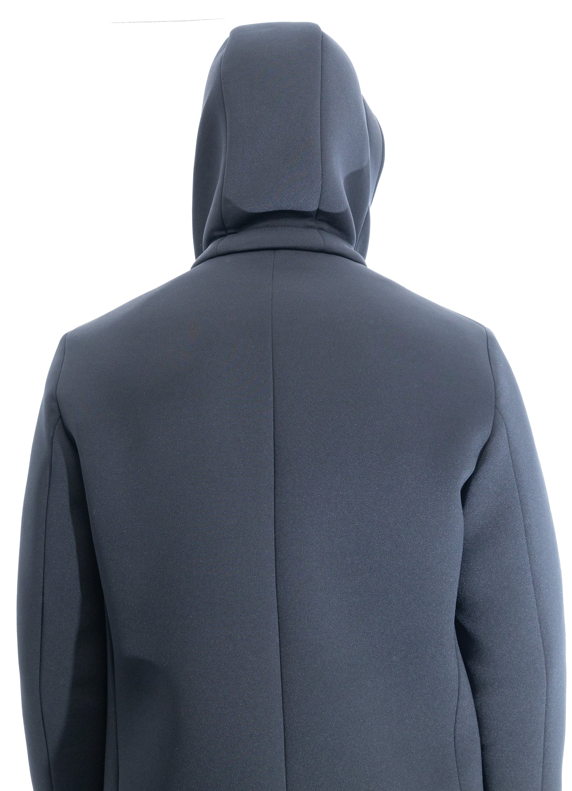 Parka in scuba termico con chiusura antivento