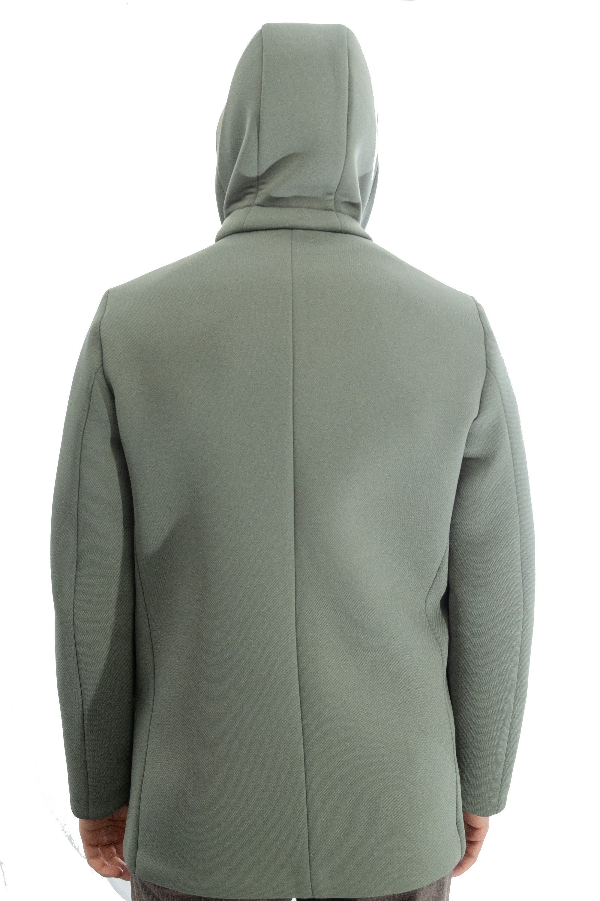 Parka in scuba termico con chiusura antivento