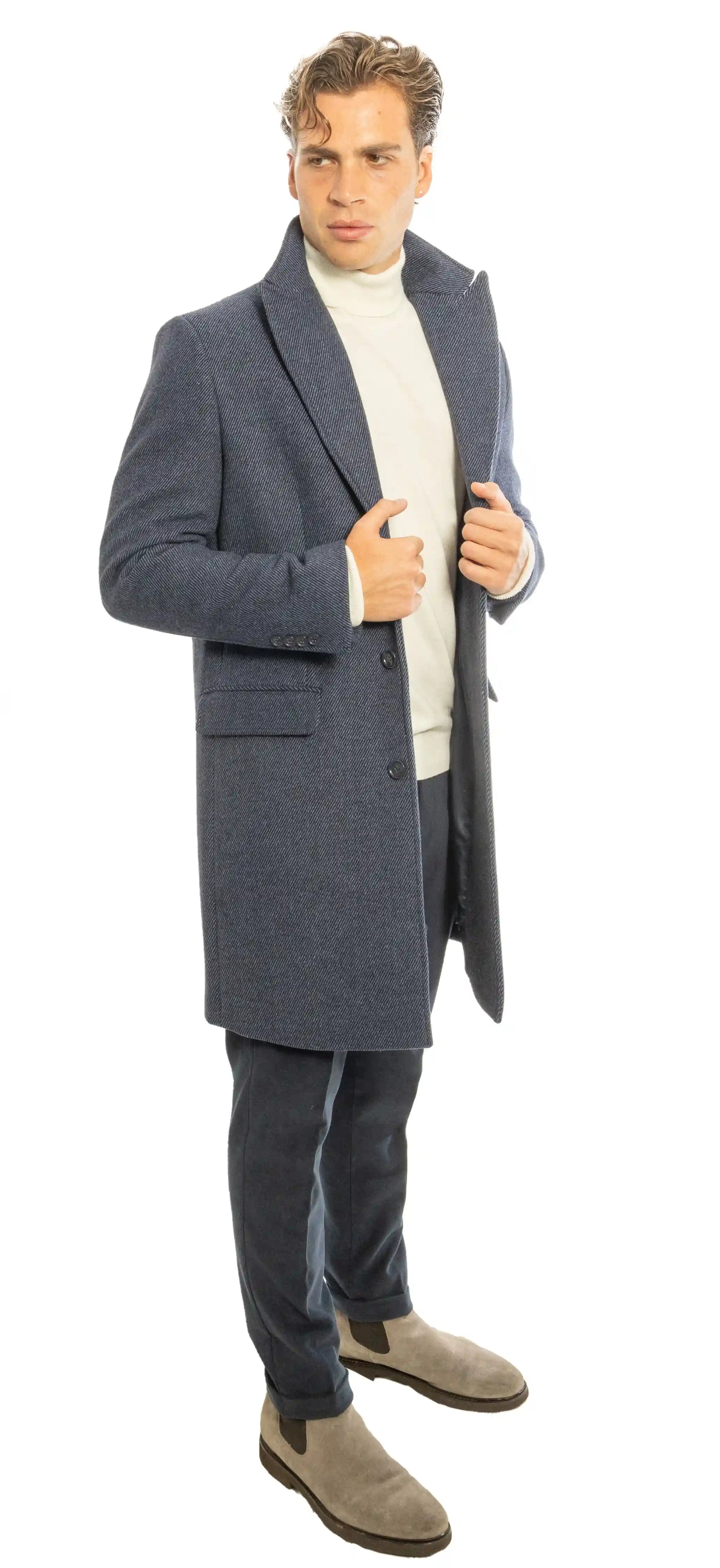 Cappotto monopetto con tasche a pattina