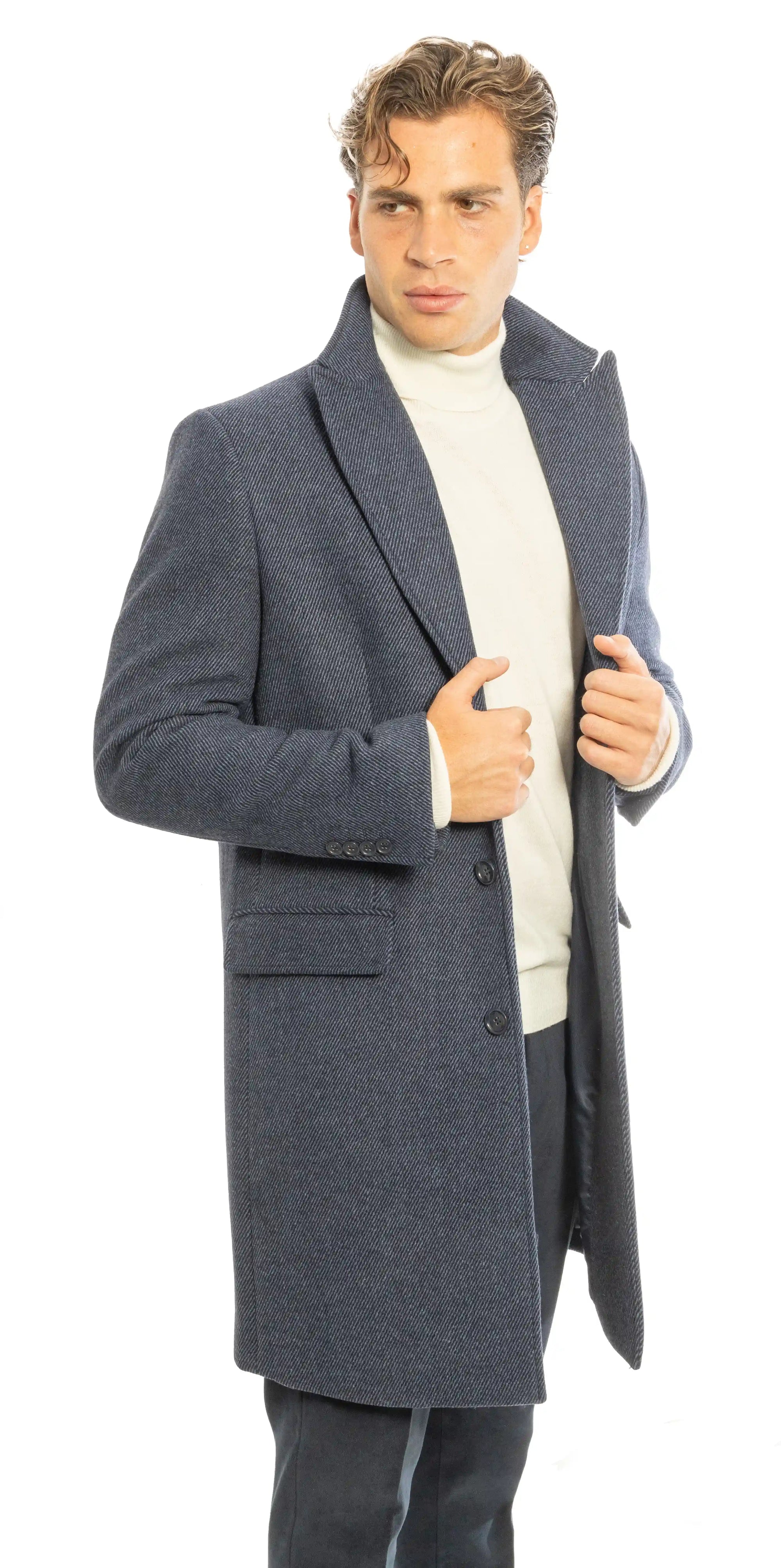 Cappotto monopetto con tasche a pattina