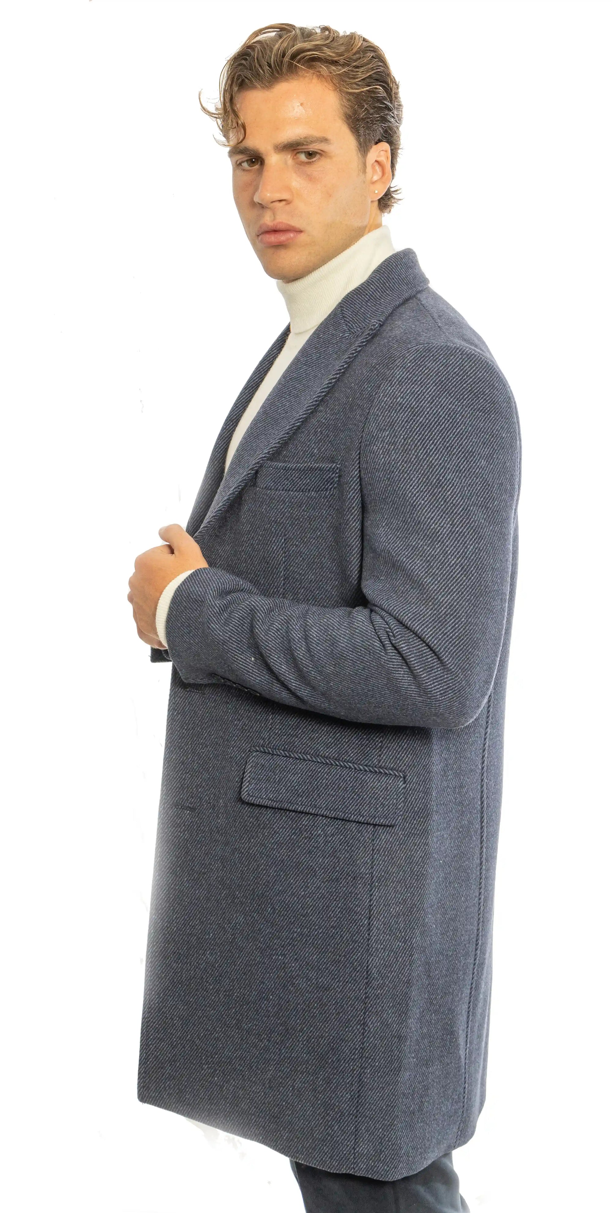 Cappotto monopetto con tasche a pattina